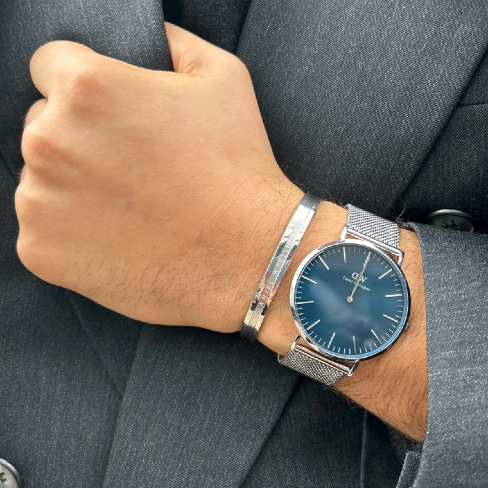 Herren Daniel Wellington Classic Mesh Arctic