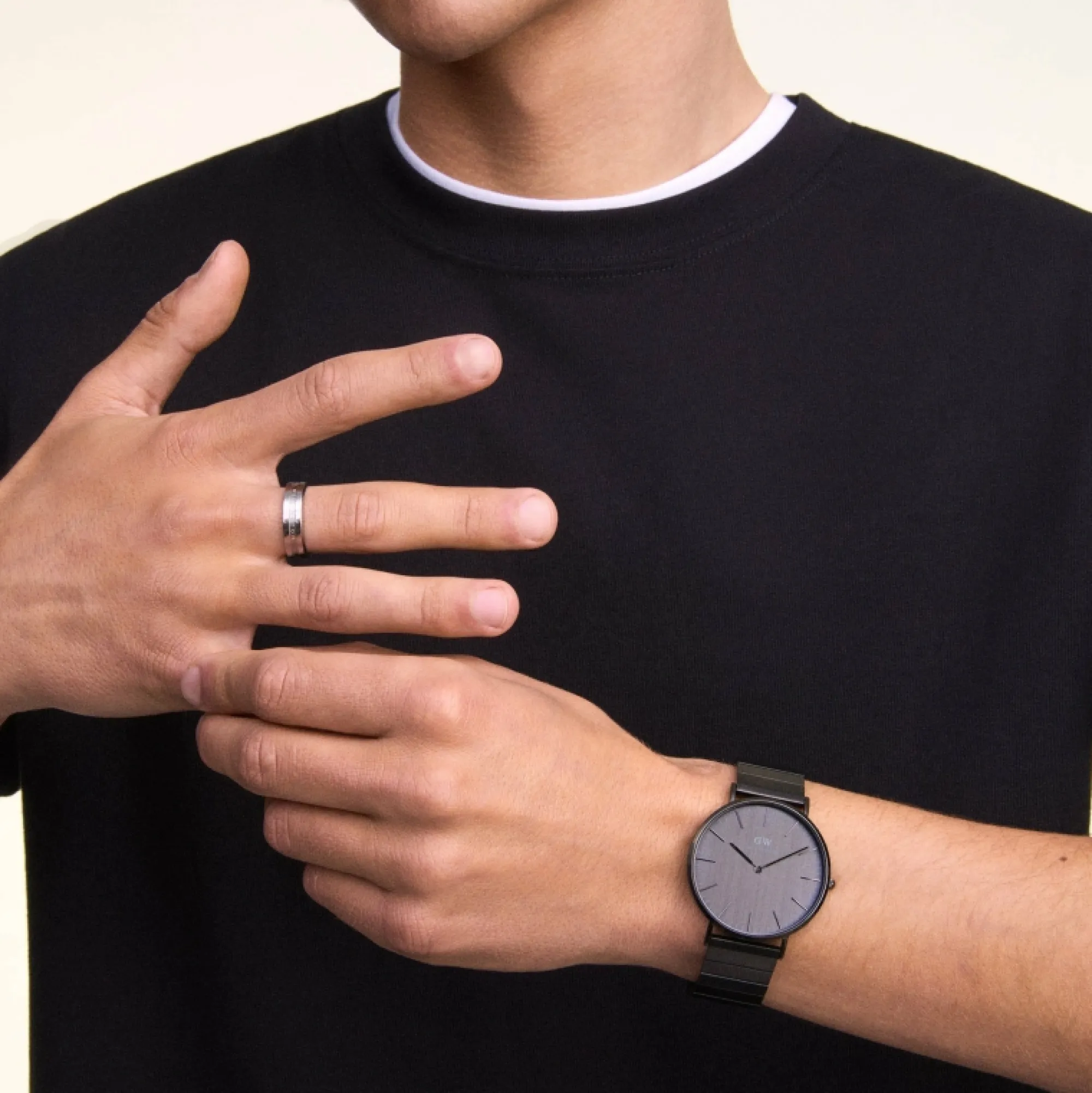 Herren Daniel Wellington Classic Piano Link Onyx Unitone