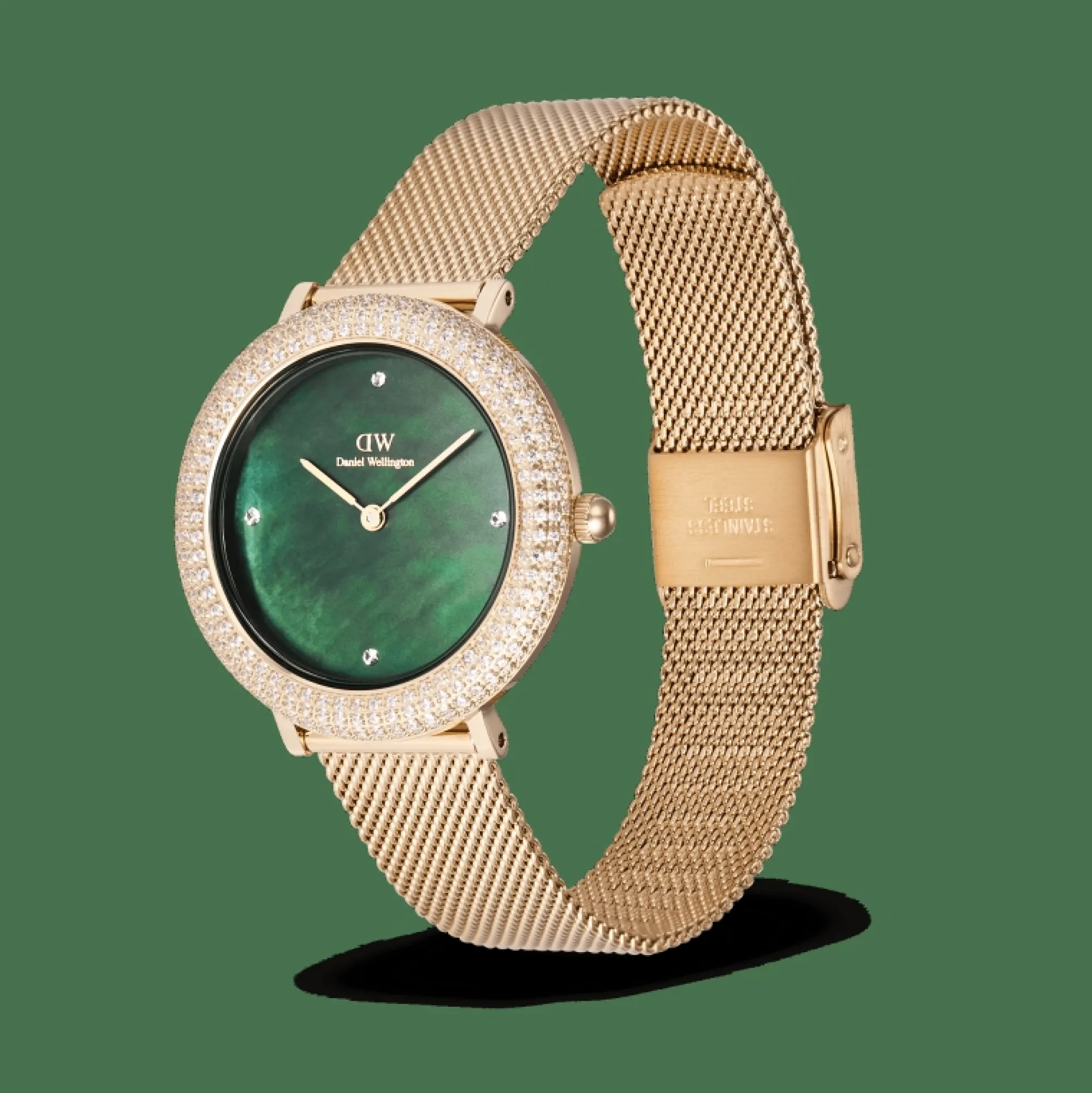 crystalline_bezel_evergold_green_2.webp Damen Daniel Wellington Crystalline Bezel Ever Green