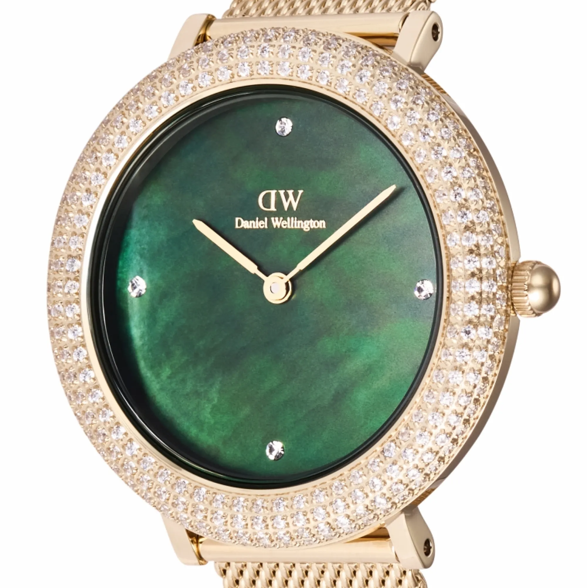 crystalline_bezel_evergold_green_4.webp Damen Daniel Wellington Crystalline Bezel Ever Green