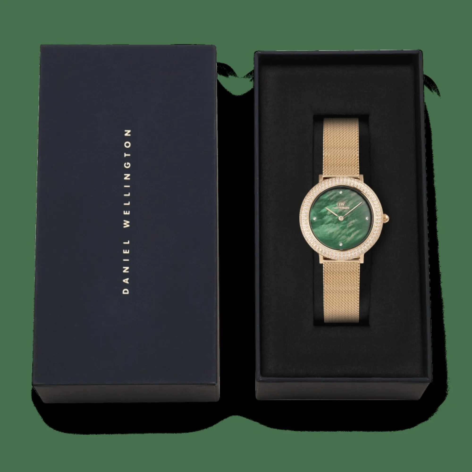 crystalline_bezel_evergold_green_5.webp Damen Daniel Wellington Crystalline Bezel Ever Green