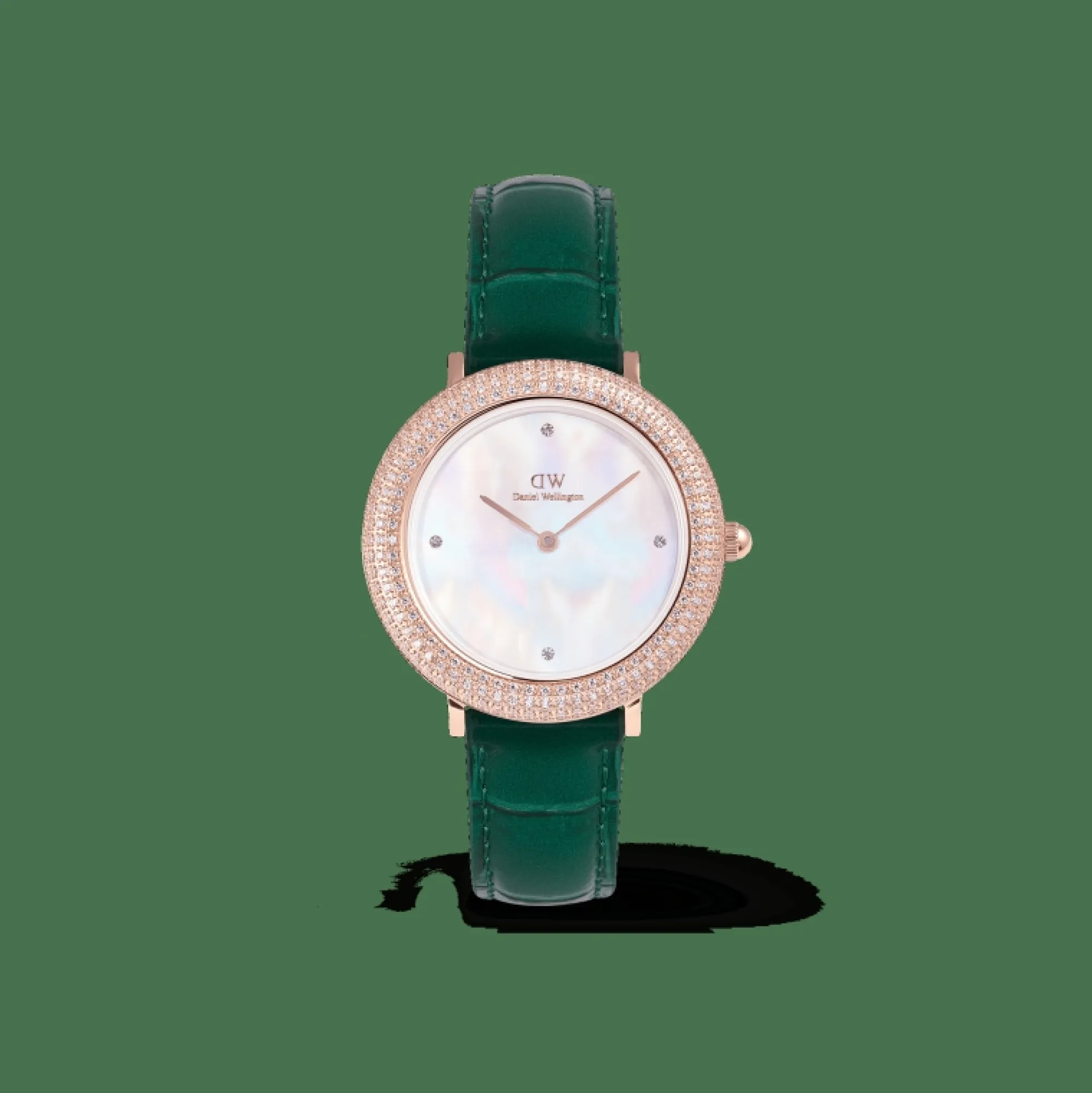 Damen Daniel Wellington Crystalline Bezel Green Croc