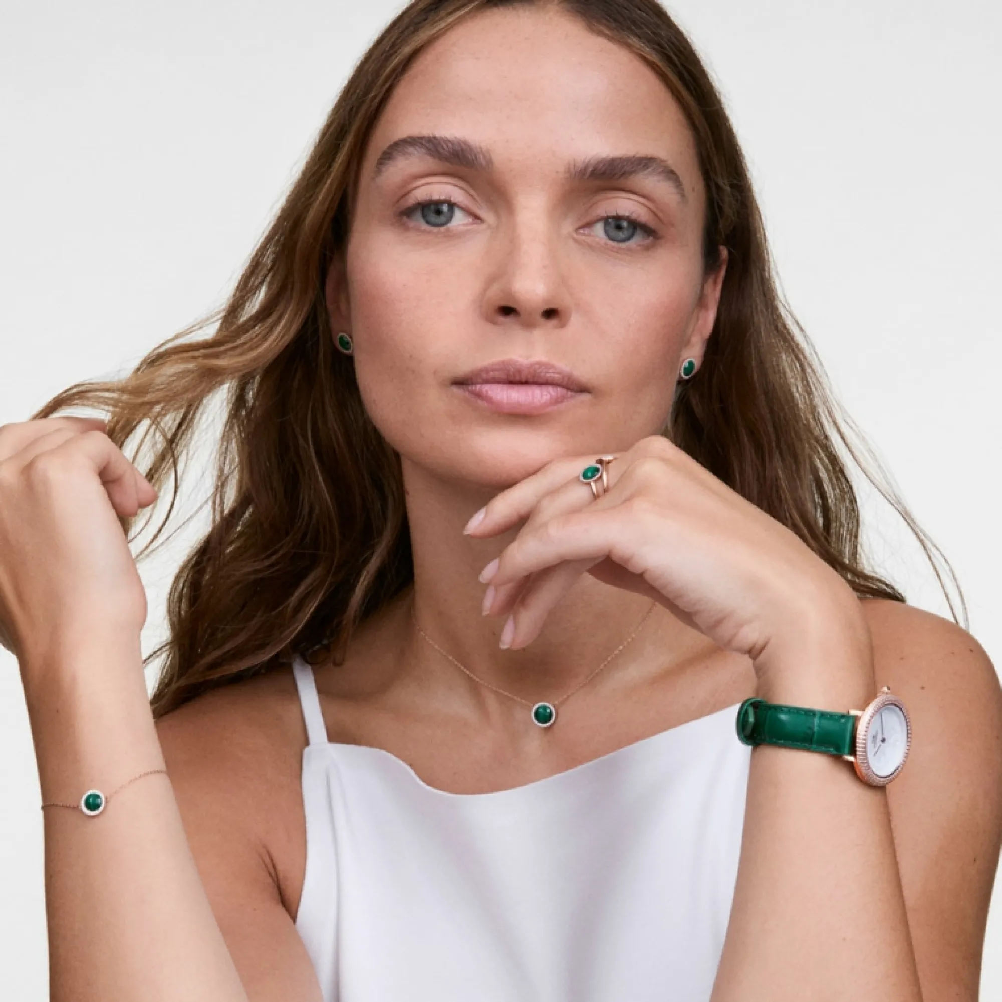 Damen Daniel Wellington Crystalline Bezel Green Croc