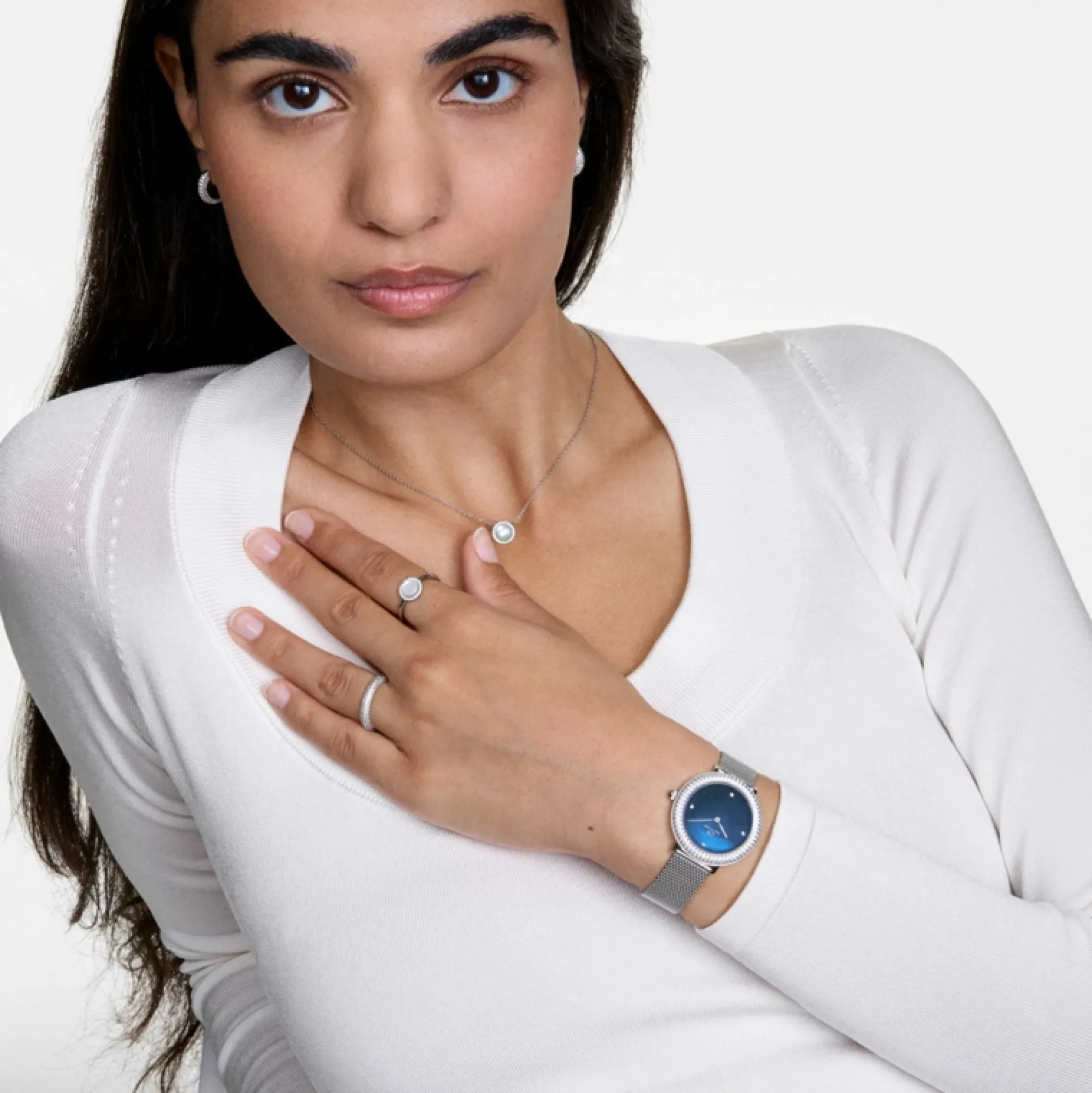 Damen Daniel Wellington Crystalline Bezel Sterling Blue