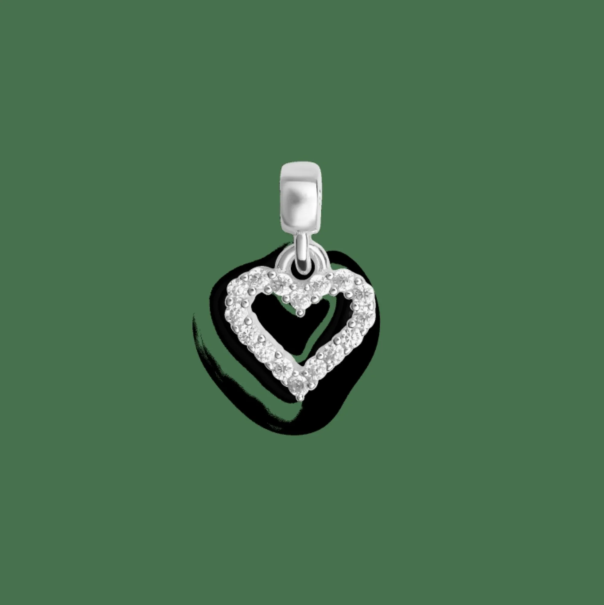 Daniel Wellington Heart Contour White Crystal Charm S925 Sterling