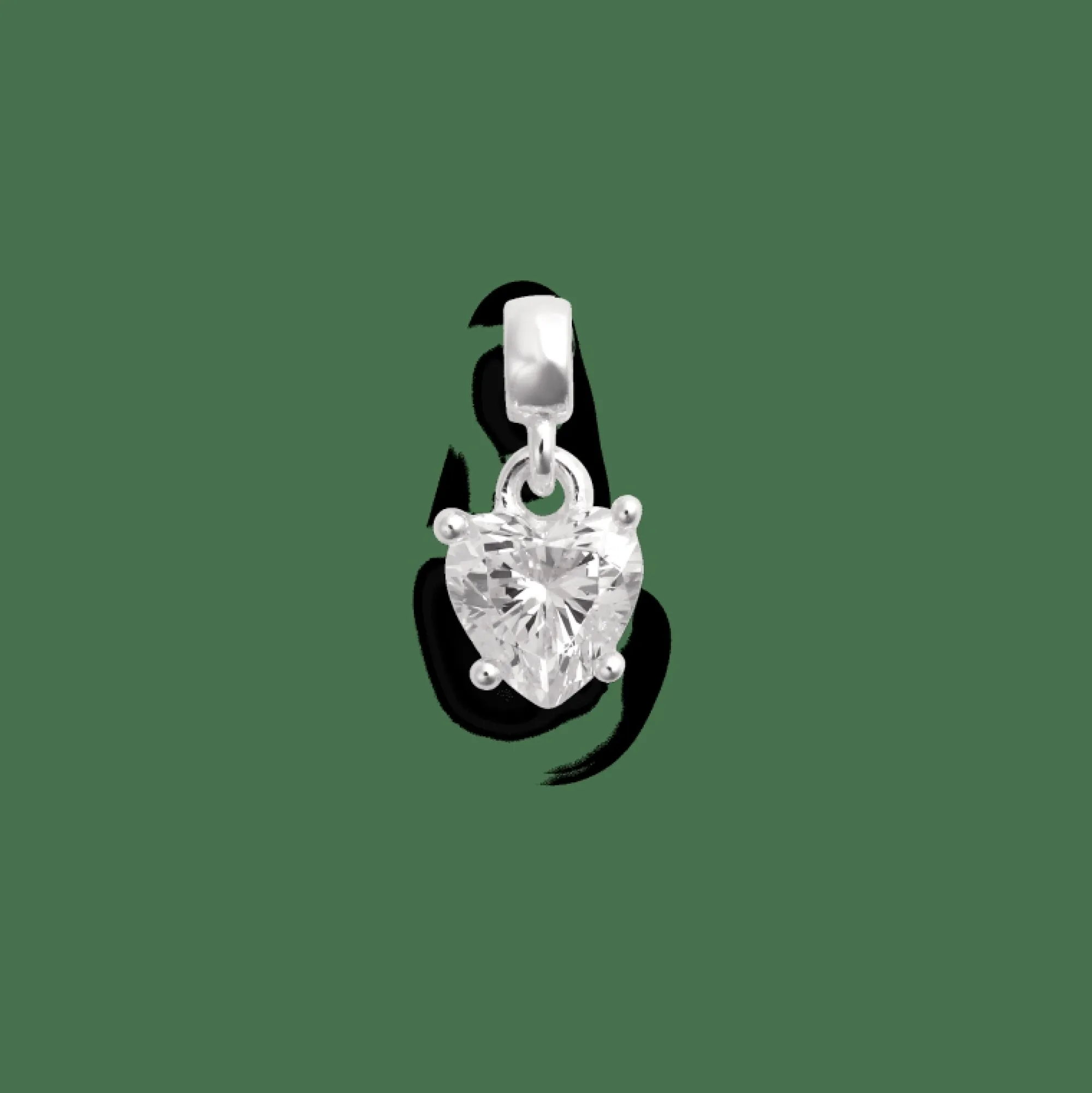 Daniel Wellington Heart White Crystal Charm S925 Sterling