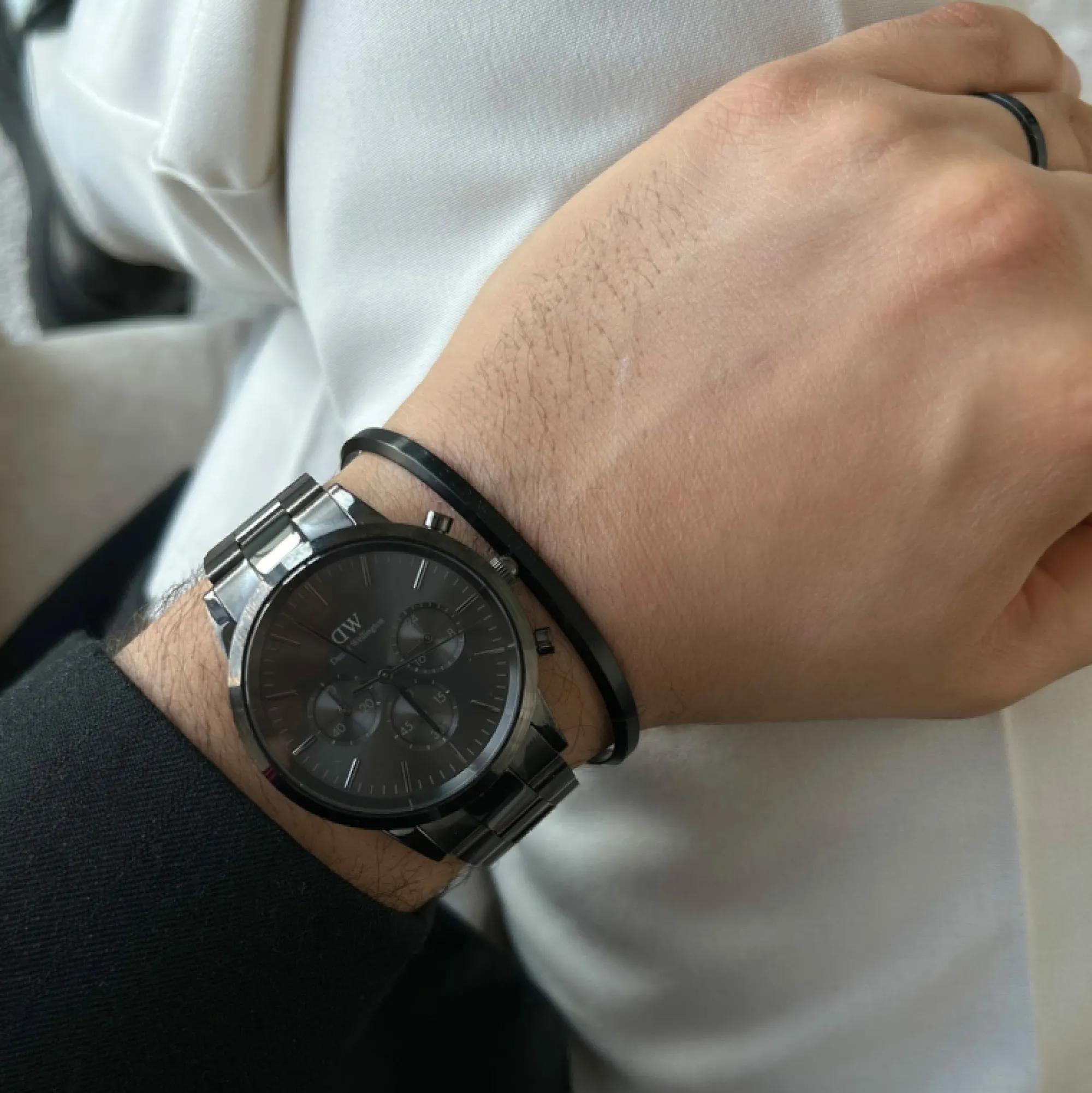 Herren Daniel Wellington Iconic Chronograph Link Onyx B