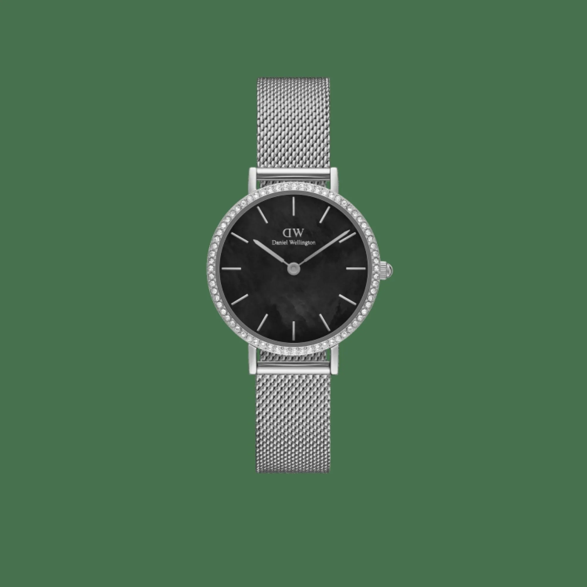 Damen Daniel Wellington Petite Lumine Bezel Sterling Black MOP