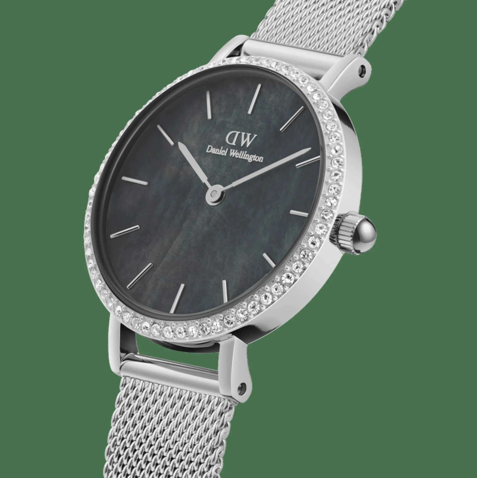 Damen Daniel Wellington Petite Lumine Bezel Sterling Black MOP