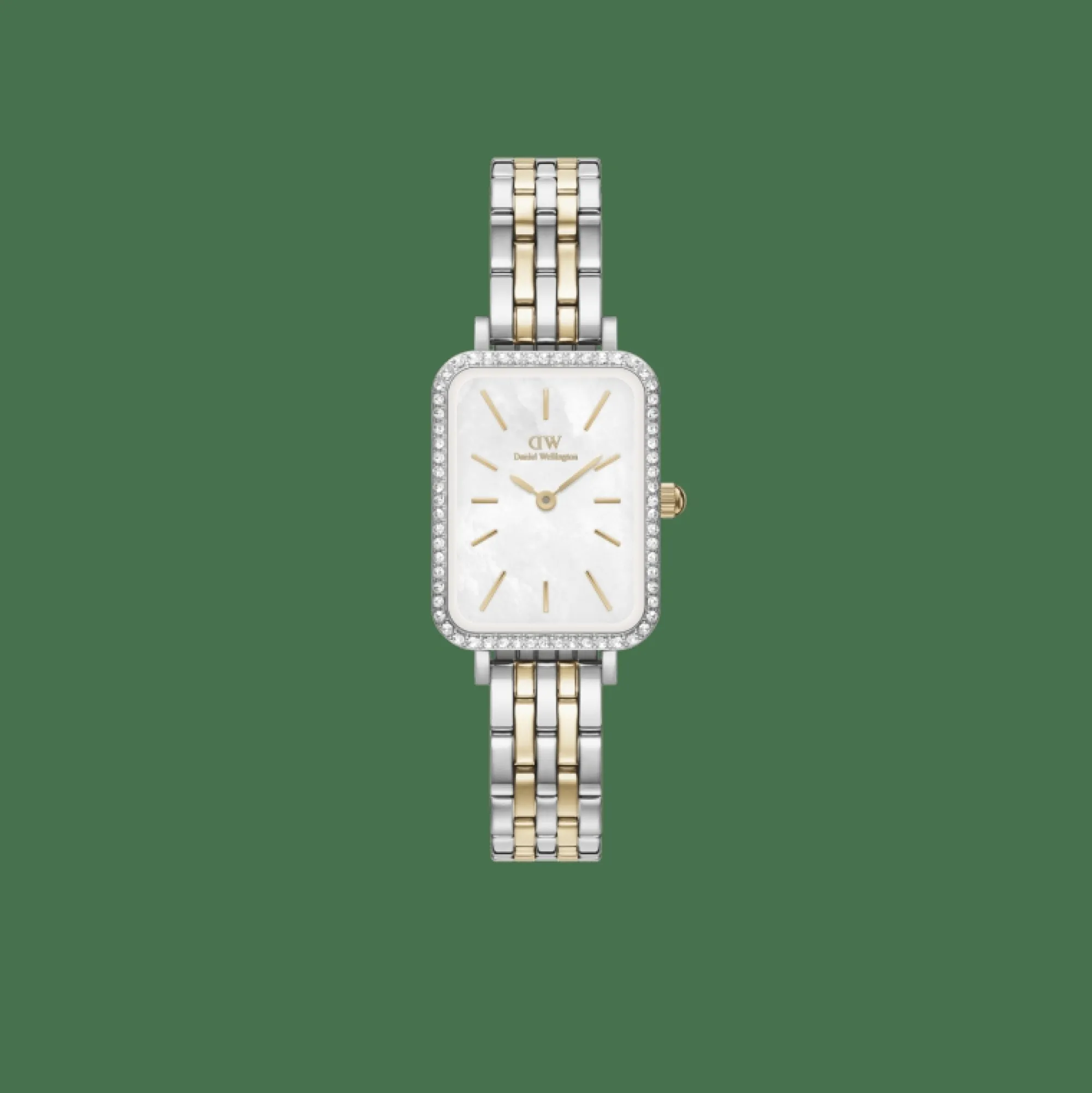 Damen Daniel Wellington Quadro Lumine Bezel 5-Link Two-Tone MOP