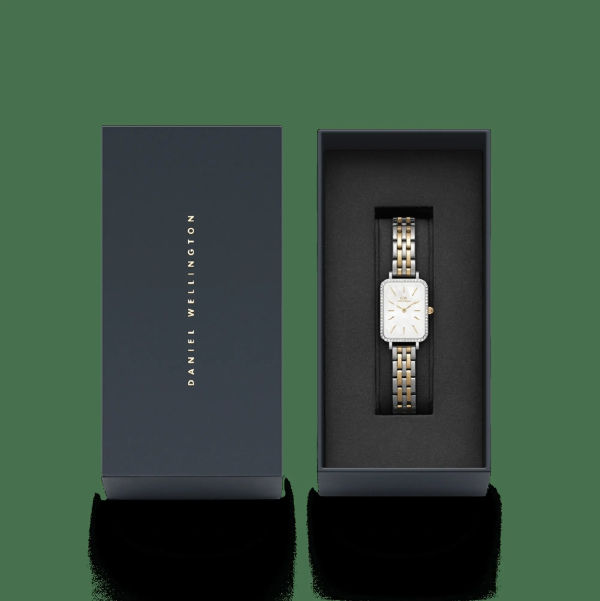 quadro_lumine_bezel_link_twotone_mop_2.webp Damen Daniel Wellington Quadro Lumine Bezel 5-Link Two-Tone MOP